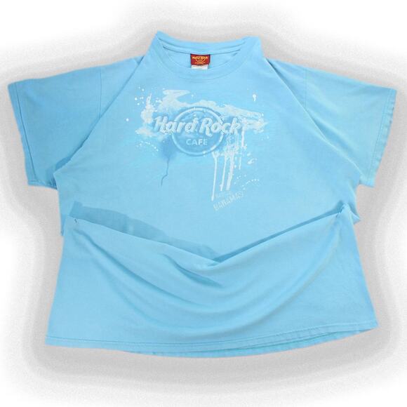Vintage Y2K Blue Hard Rock Cafe Bahamas Graphic Tee - Picture 1 of 5